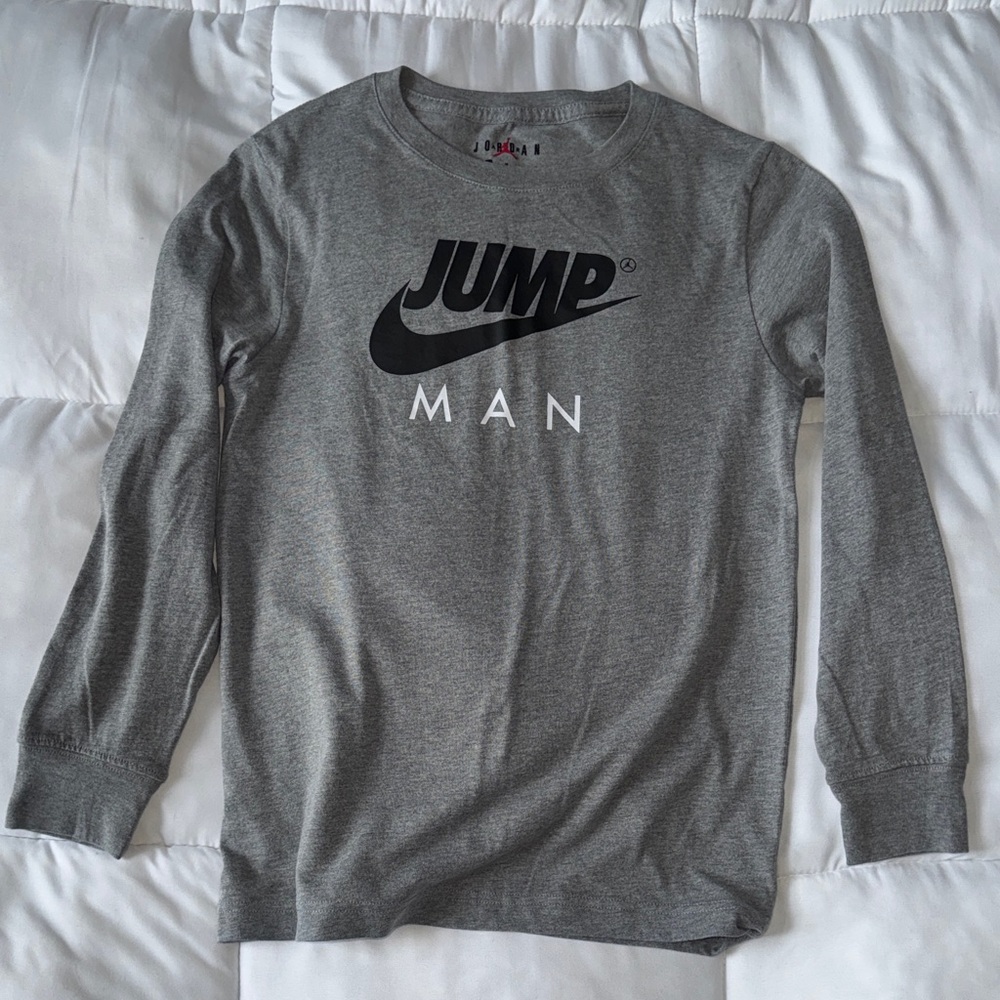 Jordan (Boys M)Gray Long Sleeve Tee NWOT